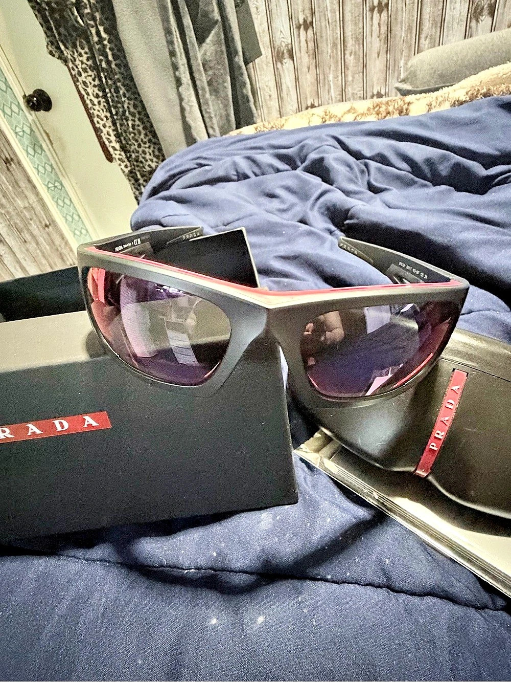 Prada Linea Rossa SPS 02Y Sunglasses Black & Red Sunglasses